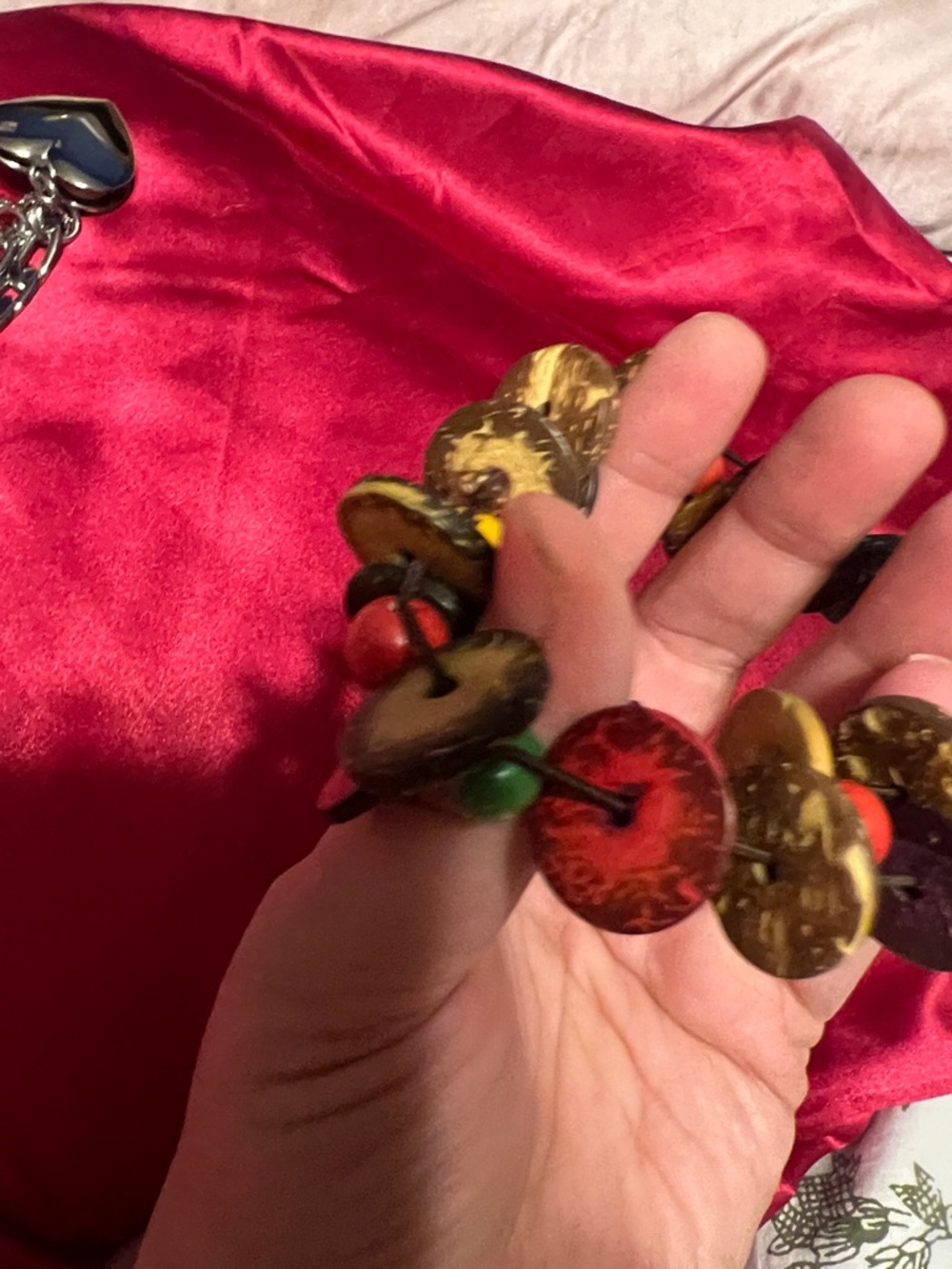 Source Unknown Multicolor Button Disc Stretch Bracelet